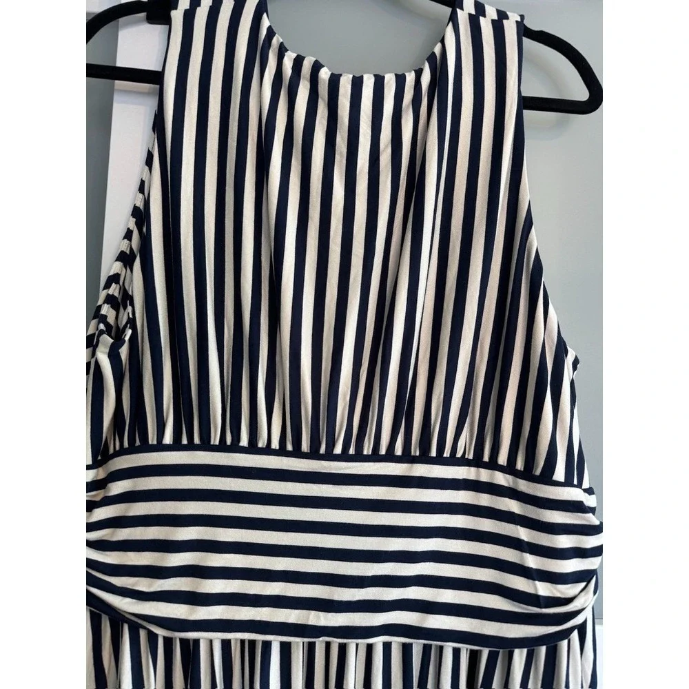 NWoT Boden Women's 20-22R Black White Stripe Elodie Jersey Maxi Dress